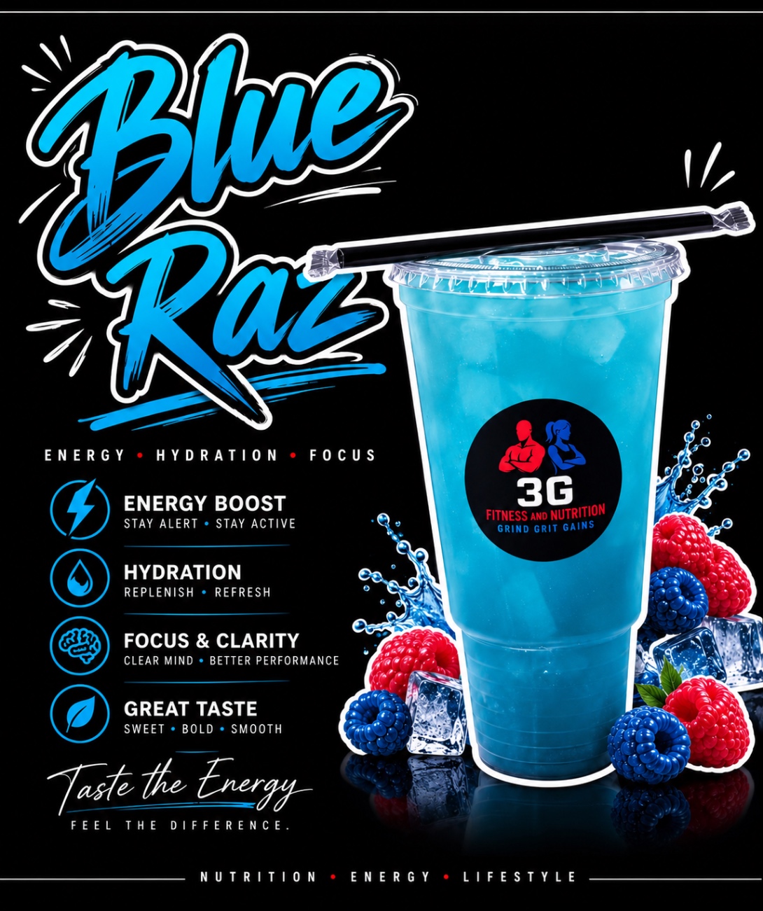 Blue Raz mega tea flyer